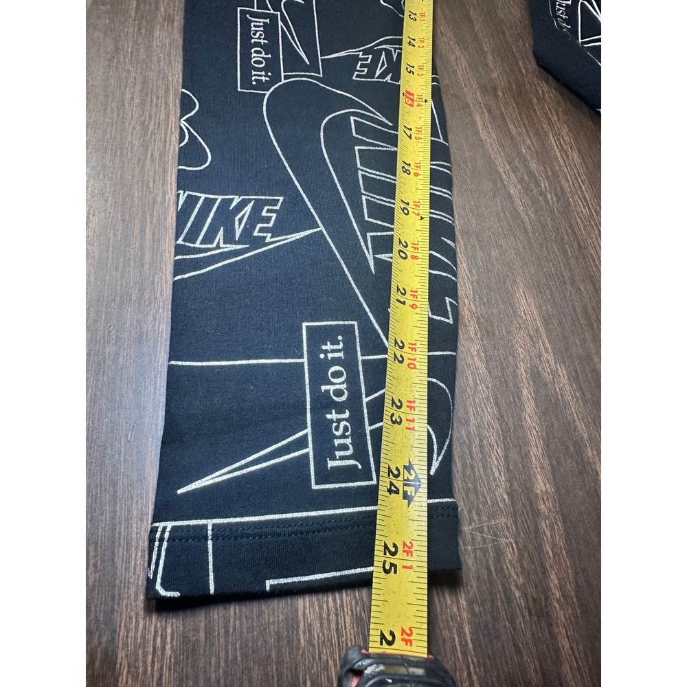 Nike Womens Sportswear Graphic Leggings Black White Logo Print High Rise Medium - Picture 10 of 10